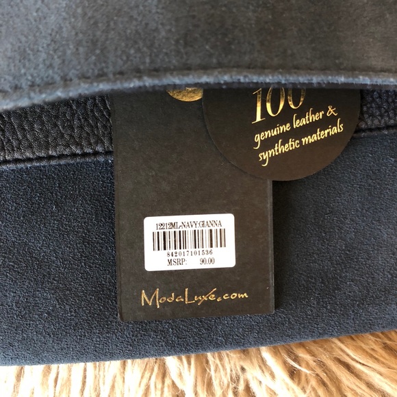 NWT Navy Moda Luxe leather clutch - Picture 4 of 8
